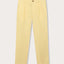 Front view of limoncello mens cotton chinos. Yellow cotton trousers with 2 front pockets and a corozo nut button fastening.