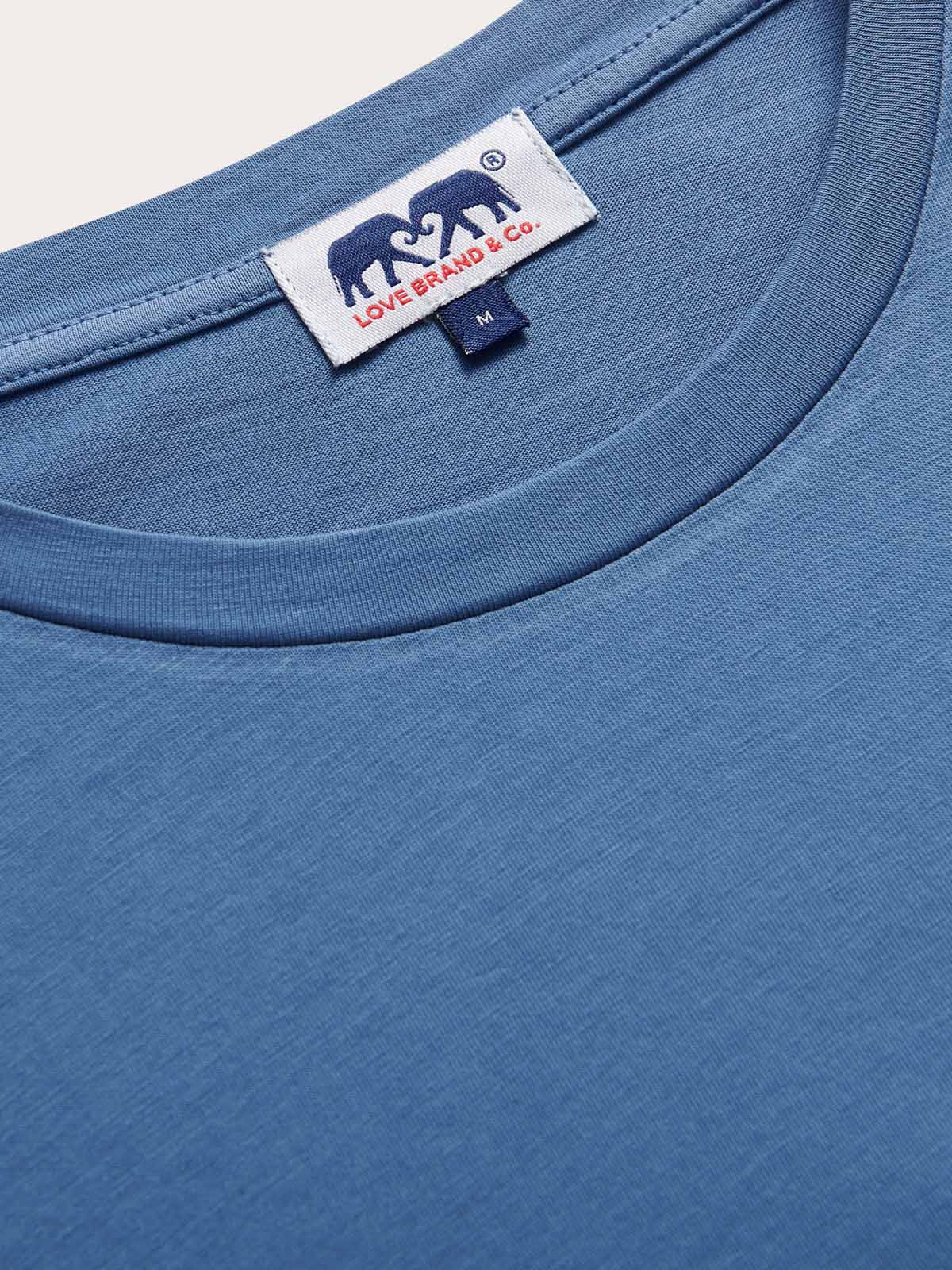 Deep Blue Lockhart Men's 100% Cotton T-Shirt Close-Up