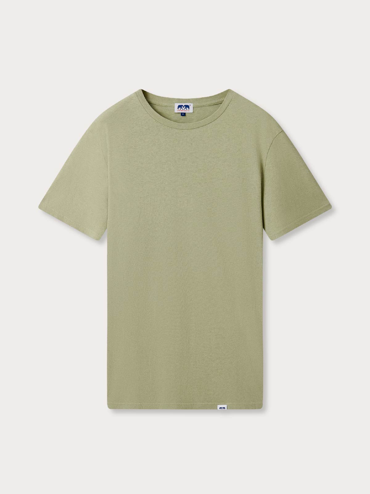 mens green cotton t-shirt on a white background