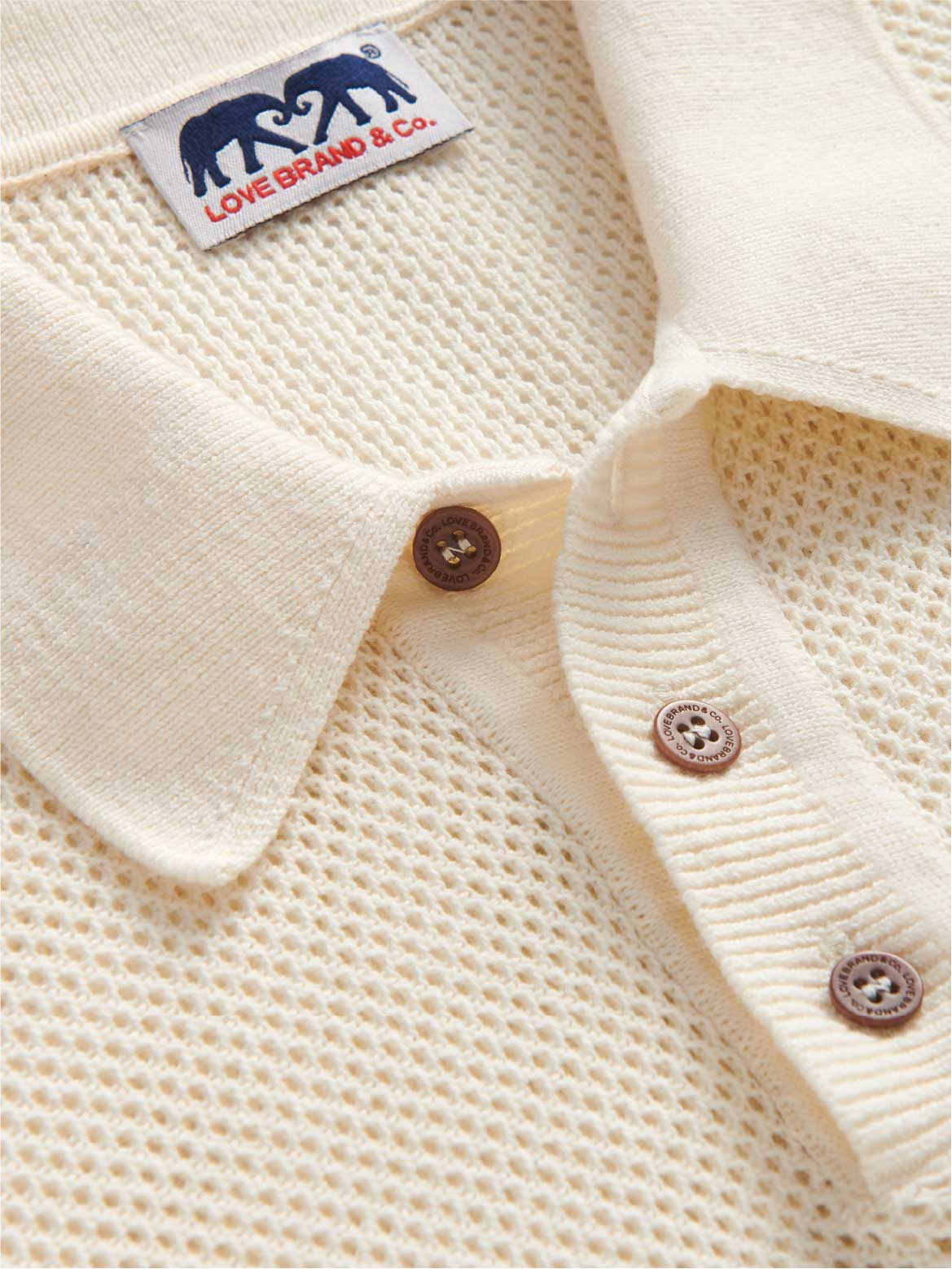 Men's Cream Archer Knitted Polo Shirt – LOVE BRAND & Co.