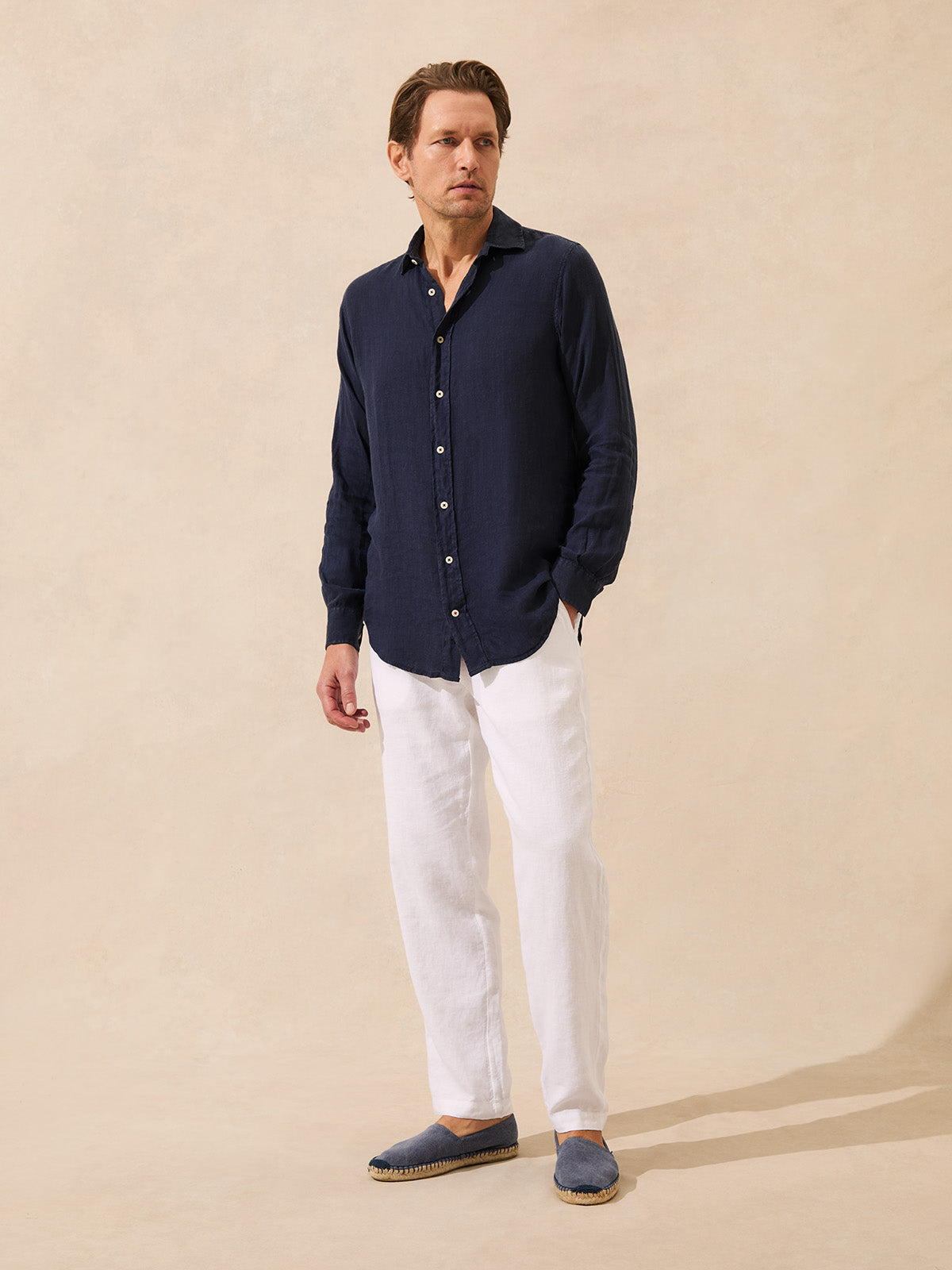 Men's Navy Blue Abaco Linen Shirt – LOVE BRAND & Co.