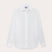 Front view of mens white linen shirt by love brand & co. Linen button up shirt with long sleeves.