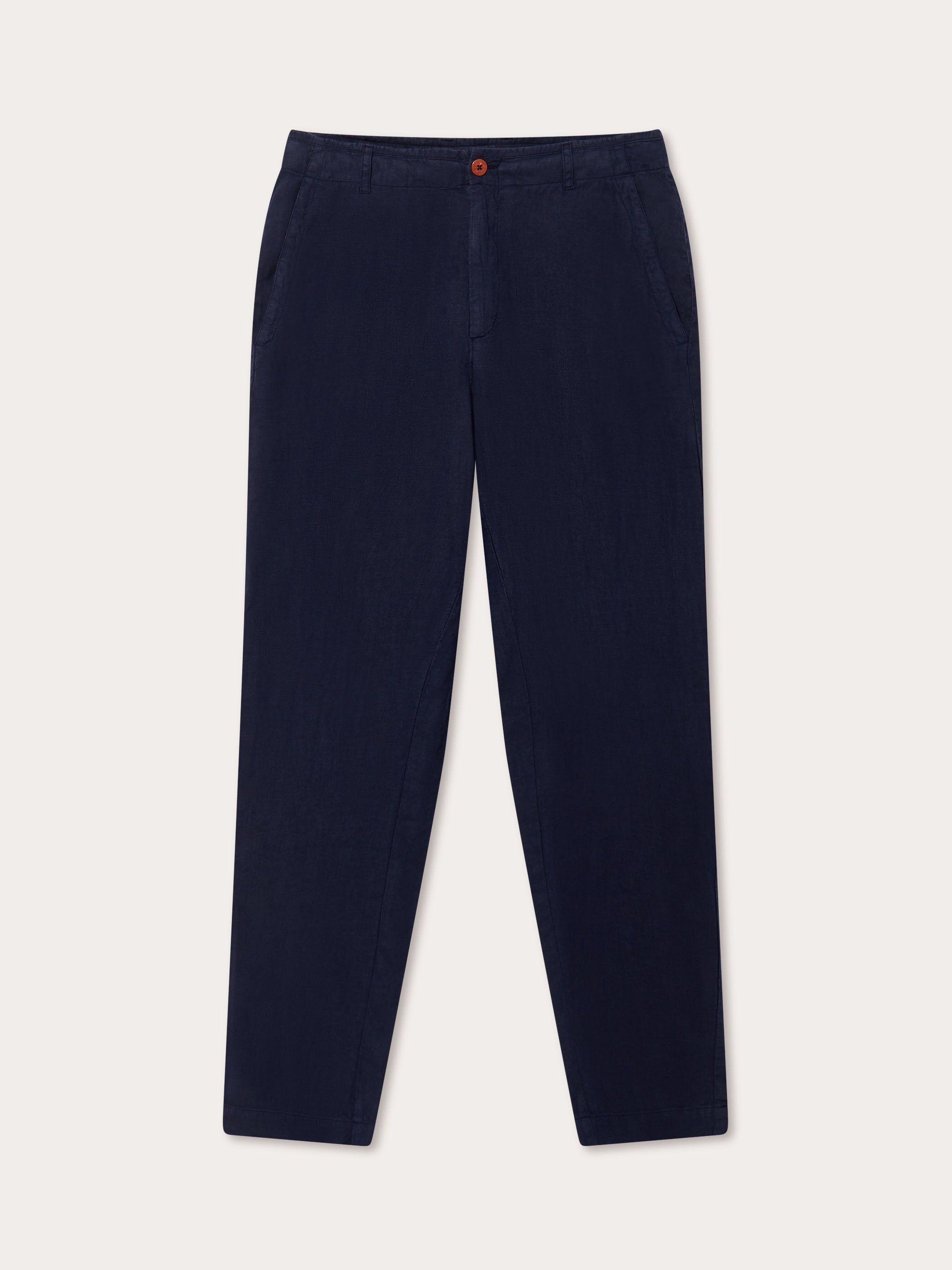 Men's Navy Blue Randall Linen Trousers