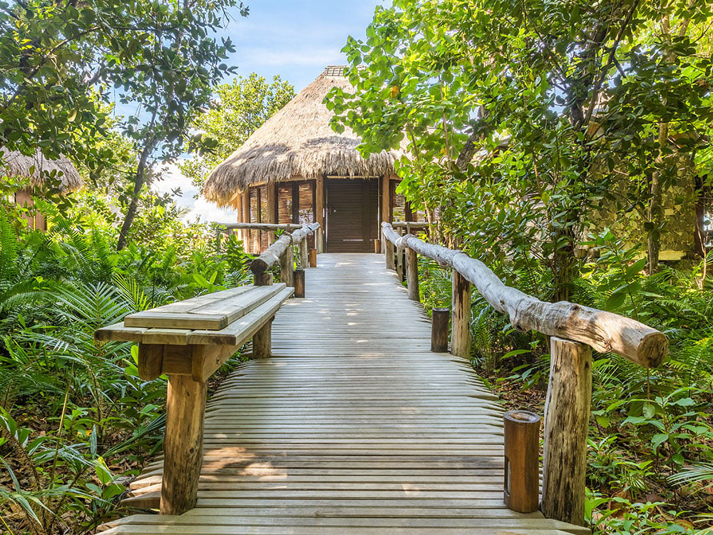 North Island Seychelles villa entrance