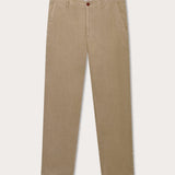 Beige linen pants with handy pockets.