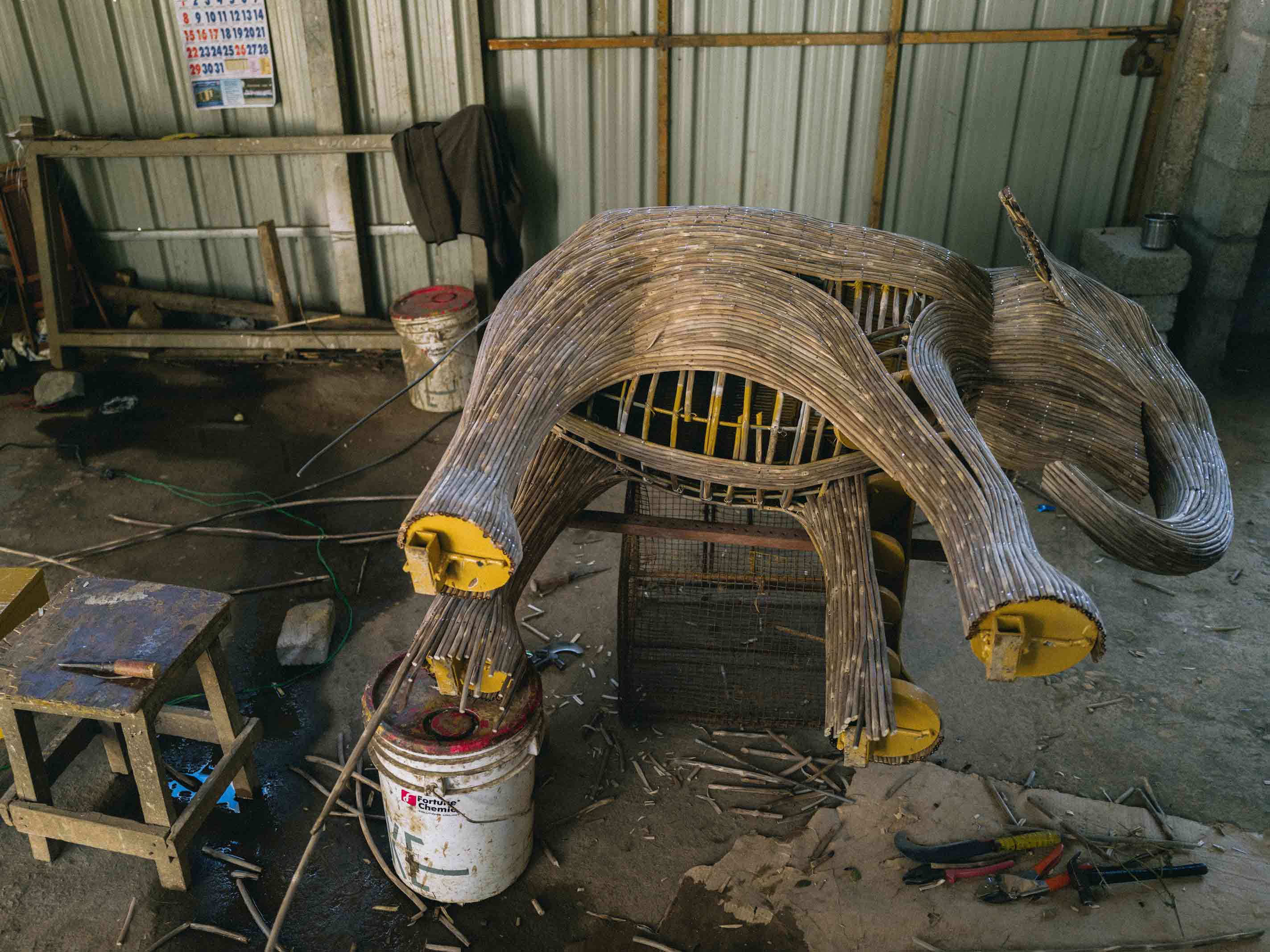 The Great Elephant Migration Sculptures being made