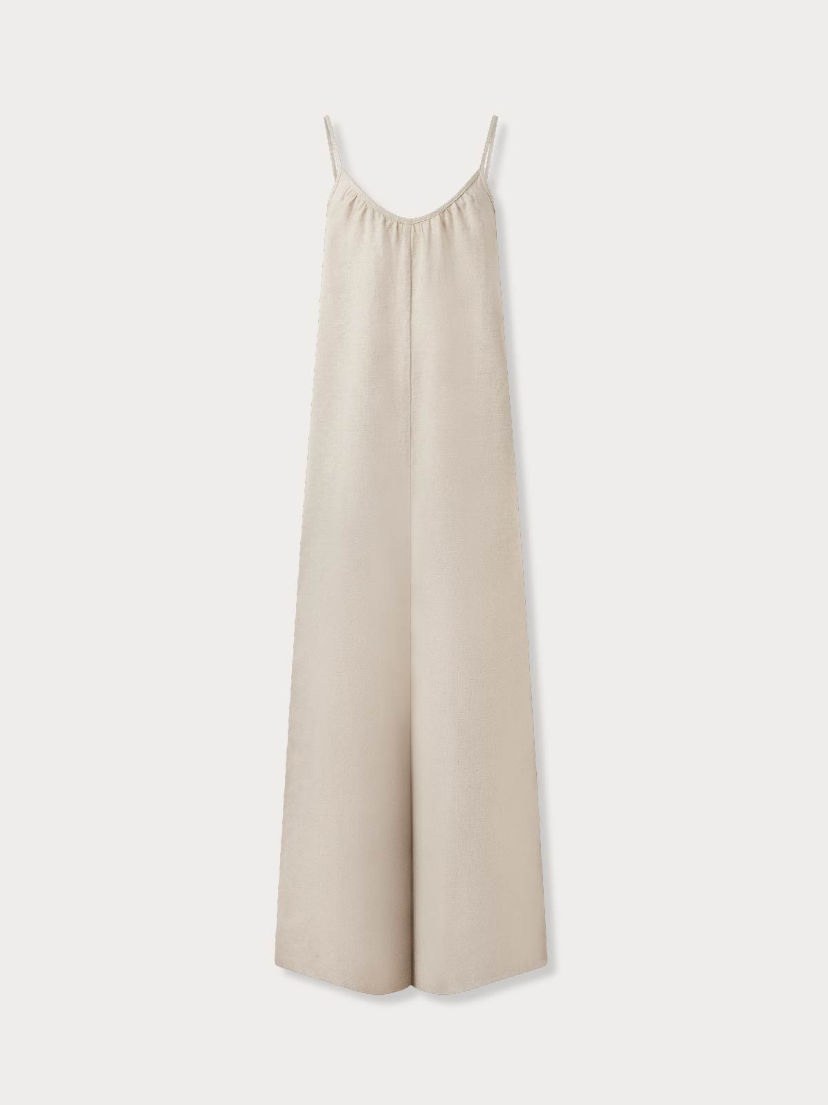 Beige slip dress on a white background