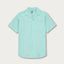 Cay Green Arawak mens Linen Shirt with short sleeves and a front pocket, inspired by the Bahamian sea.