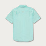 Cay Green Arawak mens Linen Shirt, back view.