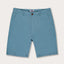 Men's French Blue Burrow Linen Shorts with a distinctive dusty blue, almost denim-like hue, adding sophistication and style.