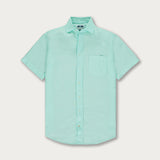 Men's Cay Green Manjack Linen Shirt
