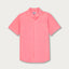 Watermelon Arawak mens Linen Shirt in bright pink-red hue with short sleeves and front pocket.