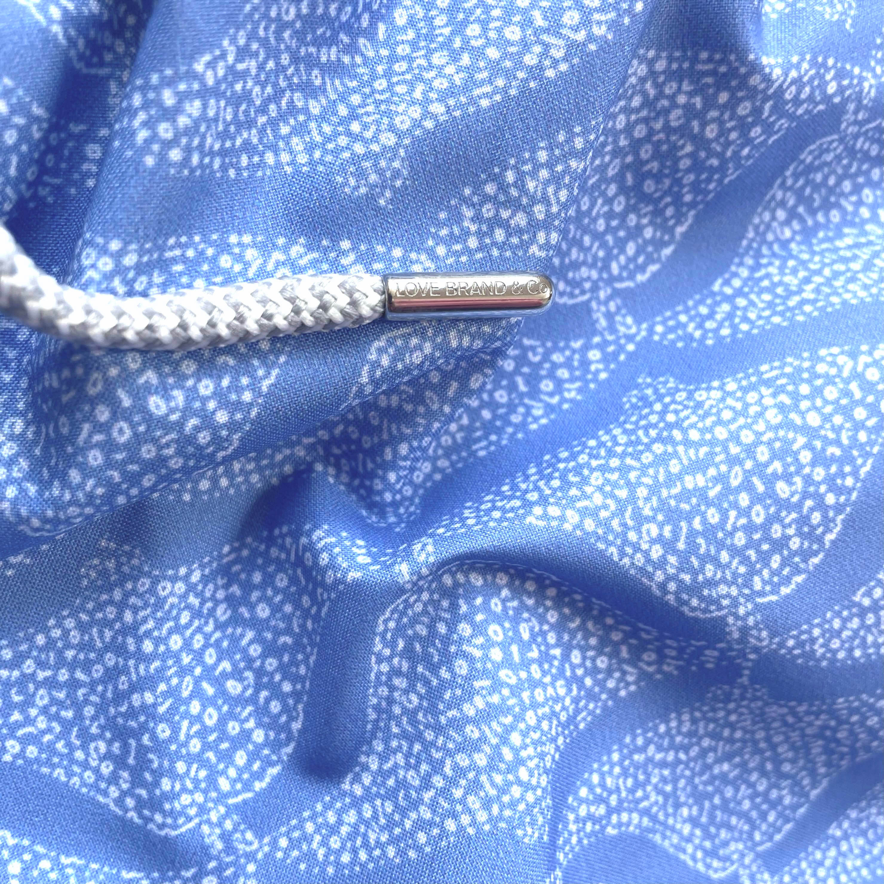 blue swim short material