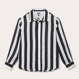 Boys Navy Candy Stripe Abaco Linen Shirt