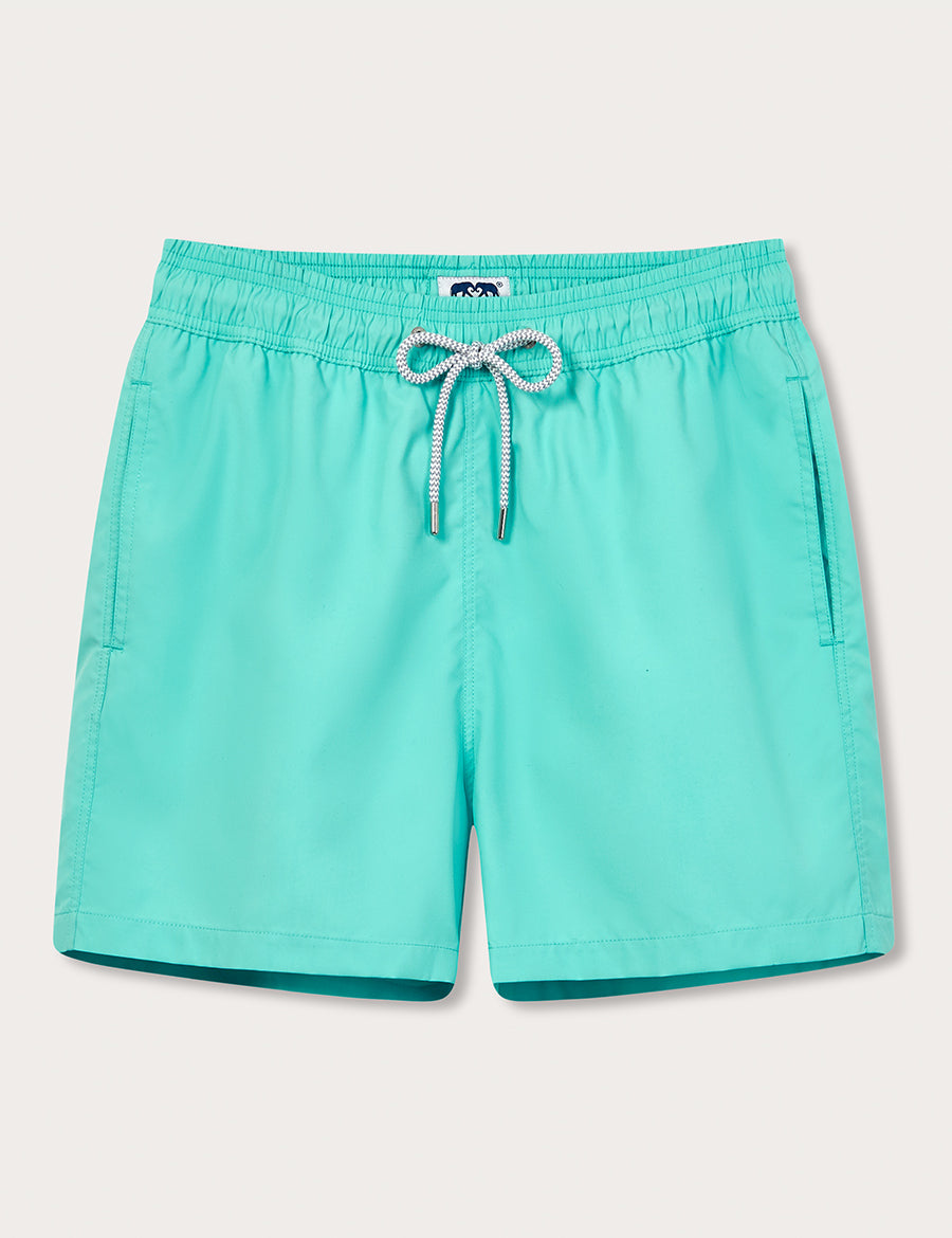 Men's Cay Green Staniel Swim Shorts with drawstring front view