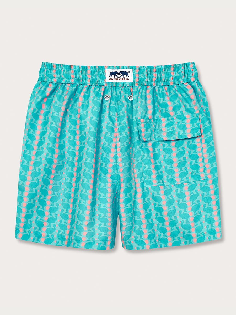 back view of dodo swim shorts