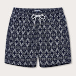 Men's Going Gecko Staniel Swim Shorts with intricate pattern, inspired by the Union Island Gecko conservation efforts.