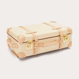 Globe-Trotter Safari 26" Trolley Case by LOVE BRAND & Co., beige with leather straps and handles, featuring limited edition design.