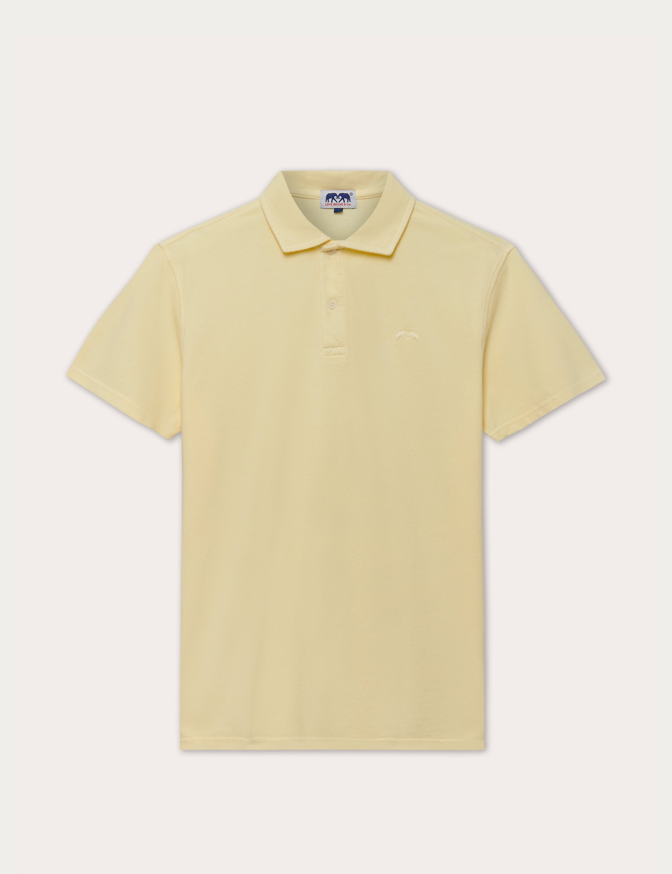 Men's Limoncello Pensacola Polo Shirt in 100% cotton, sunny yellow color, front view.