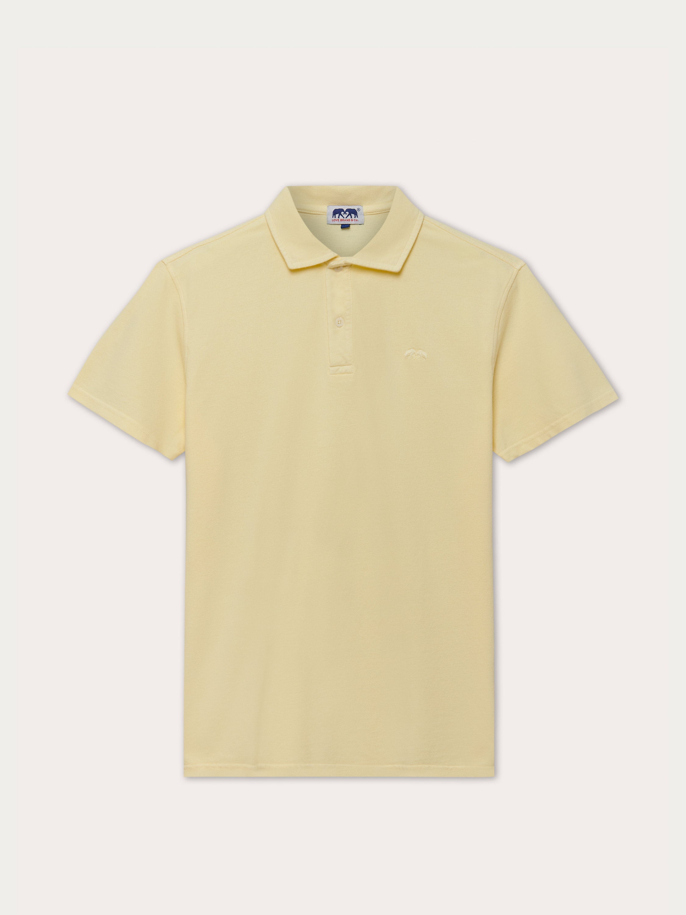 Men's Limoncello Pensacola Polo Shirt in 100% cotton, sunny yellow color, front view.