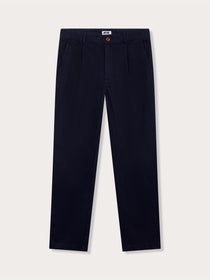 Men's Navy Lyford Chino trousers made of 100% cotton, showcasing a tailored fit and classic design.