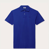 Men's Majorelle Blue Pensacola Polo Shirt made from 100% organic cotton, displayed against a light neutral background.