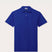 Men's Majorelle Blue Pensacola Polo Shirt made from 100% organic cotton, displayed against a light neutral background.