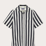 Men's Navy Candy Stripe Manjack Linen Shirt