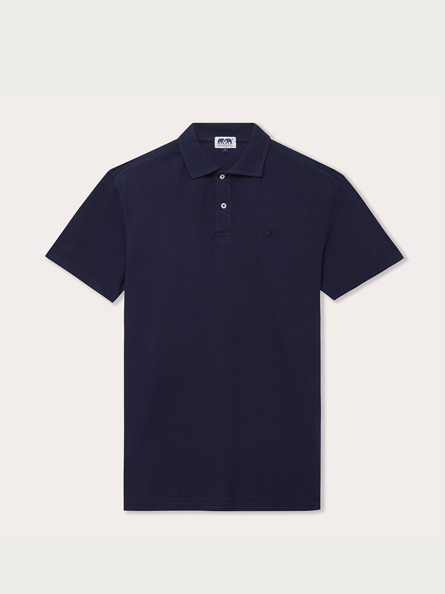 Men's Navy Blue Pensacola Polo Shirt - Elegant and versatile navy blue polo shirt for men, perfect for both evening outings and relaxed summer days.