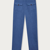 Men's Deep Blue Randall Linen Trousers