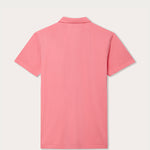 Watermelon Pensacola mens Polo Shirt in bright pink, back view.