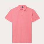 Men's Watermelon Pensacola Polo Shirt in bright pink, made of 100% cotton, displayed on a white background.