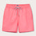 Men's bright pink-red swim shorts with elastic waistband and drawstring. Plain red swim shorts called Watermelon Staniel Swim Shorts